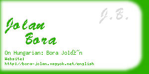 jolan bora business card